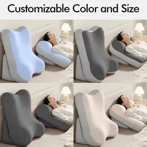 Ergonomic 2-Piece Contoured Memory Foam Bed Wedge Pillow Set – Adjustable Lumbar & Neck Support for Sitting Up in Bed, Reading, Office Chair, Sofa – Non-Slip Base