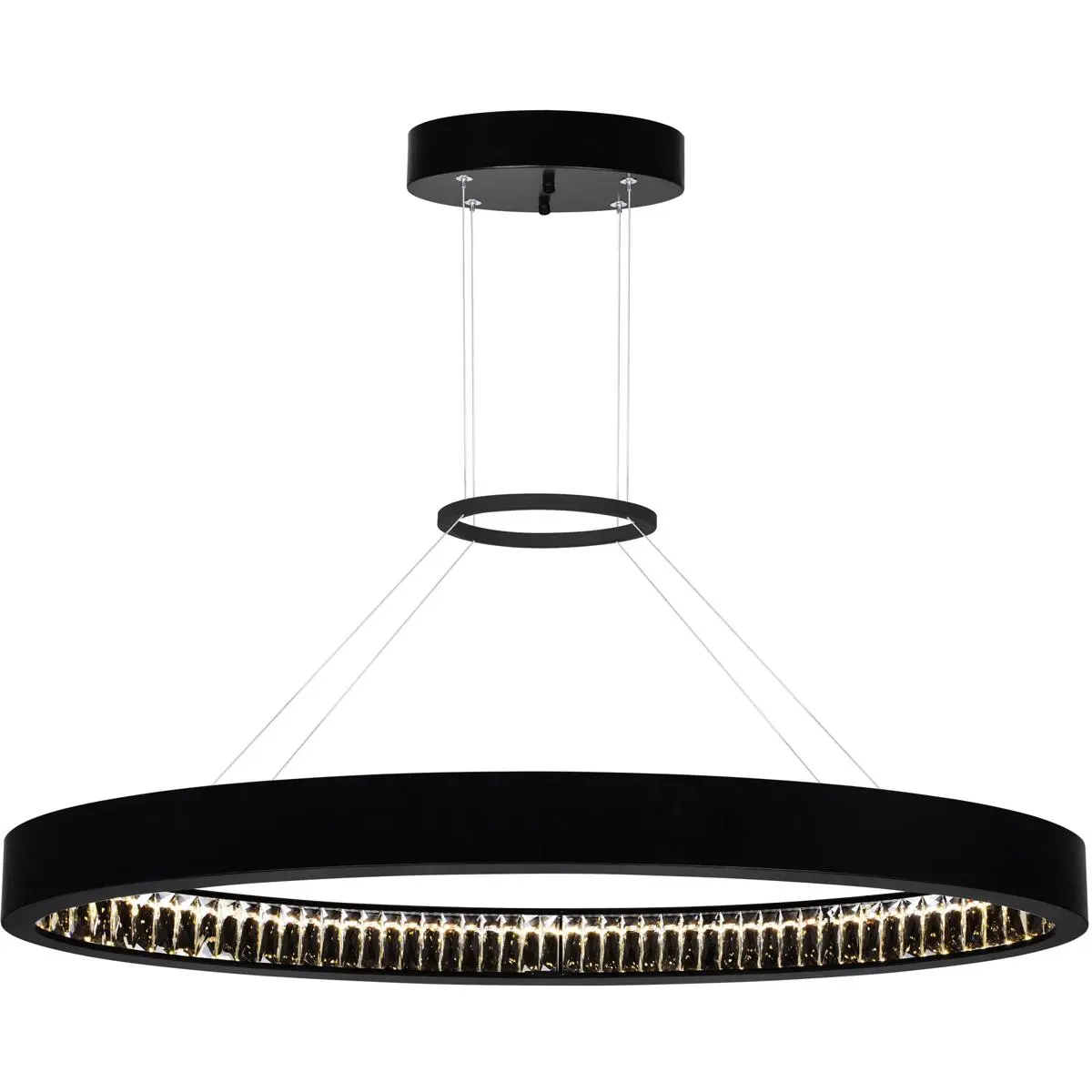 CWI Lighting Rosalina LED 42 inch Matte Black Down Chandelier Ceiling Light 1040P42-101-O