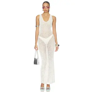 superdown Zia Crochet Maxi Dress in Natural