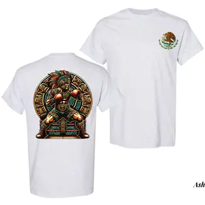 Aztec Warrior T-Shirt, Vintage Mexican Heritage Fighter Tee, Tribal Mayan Calendar Graphic Shirt, Unisex Top for Men, Cultural Style