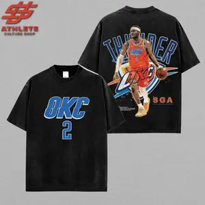 [ LEO ] Shai Gilgeous-Alexander 'SGA' V2 For Thunder Nation High-Quality 100% Cotton T-Shirt (Made In US), OKC Fans Hooper Shirt, Game Day Outfits, Gift For Basketball Fans.