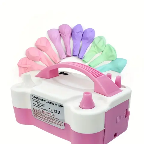 Plastic Plug-Powered Portable Double-Hole Electric Balloon Inflation Pump - 110V-US Plug, 110V-130V UT300108, Instant Setup, Festive Party Decor Supplies for Weddings, Anniversaries (Rose Red, Pink, White Options)