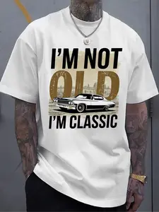 Men's Casual Short Sleeve Round Neck T-Shirt, Classic Letter Print Design, Perfect for Daily Wear, Ideal Gift for Him