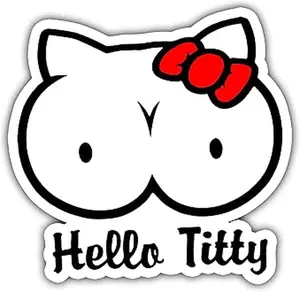 (2pcs) Hello Titty Sticker for Adult Laptop Stickers for Adult Laptop Skateboard Motorcycle Car Bike Luggage Case Decoration Waterproof Decals