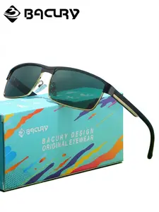 BACURY Classic Business Style Polarizing Film Men'S Sunglasses Polarized Sunglasses Classic Square Frame Daily Commuting Uv Protection Driving Fishing Reduces Glare