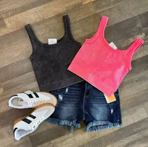 Washed Ribbed Seamless Bra Tank