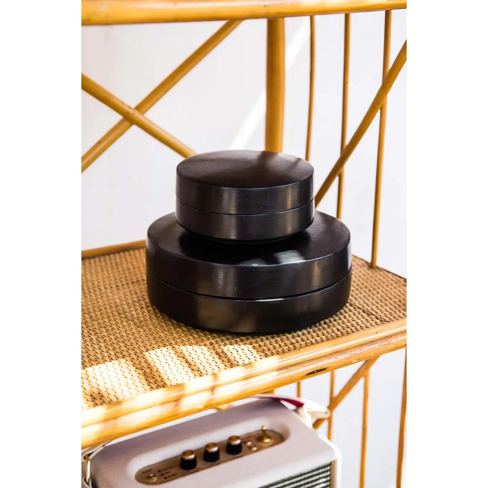 Black Tadelakt Keepsake Boxes by Chabi Chic - Avail. in 2 sizes