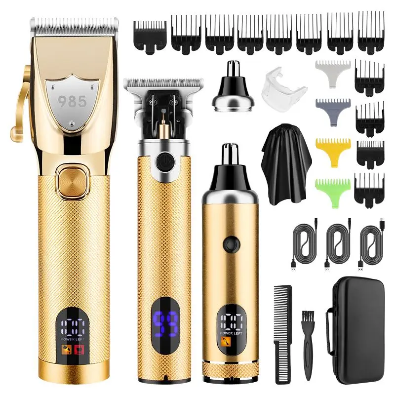 Electric Hair Clipper Set, 1 Set Professional Hair Trimmer with 16pcs Guide Combs, Rechargeable Hair Styling Tool with Led Display for Home Salon Use, Hair Cutting Machines, Barber Kit, Barber Clippers, Comfort Hair Styling Tool, Personal Care Products