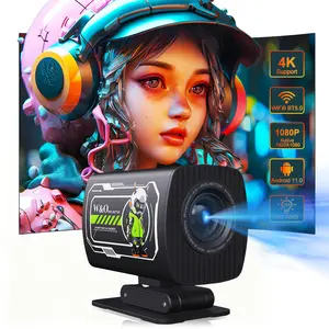 Portable 4K Smart Projector with WiFi 6 & Bluetooth 5.0, Native 1080P HD, Auto Keystone Correction, 300 ANSI Lumens, Indoor Outdoor Home Theater Mini Projector for Movies, Gaming, Camping & Birthday Gift Ideas