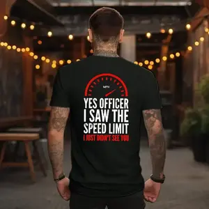 Officer I saw the restriction sign but I didn't see you alphabet print men's hooded sweatshirt, the new spring, autumn and winter print hoodie top loose fit Casual Long Sleeve