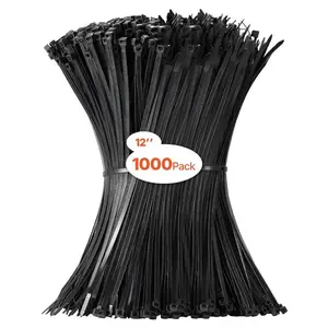 1000 Pack Cable Zip Ties 12-inch Cable Wire Ties & 50LBS High Tensile Strength