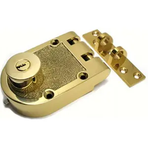212 MAIN Kaba-Ilco Jimmy Proof Double Deadbolt Motorcycle Lock - Bronze Lacquered, Double Bolt, Key-Operated, Keys & Screws Incl., Automotive & Motorcycle Security Accessory