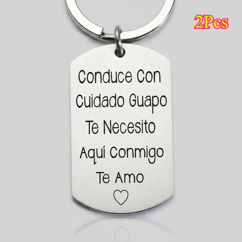 Men's 2Pcs Engraved Stainless Steel Drive Safe Tag Carabiner Clip Keychains - Corrosion Resistant, Engraved Slot, No Pull Harness, EDC Gear, Customized Keychains, Anniversary Personalized Gifts for Husband