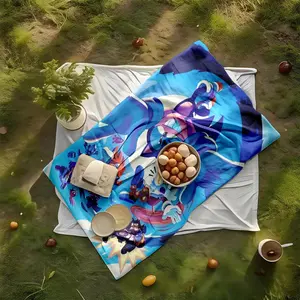 1 piece Sonic and Friends Adventure Time themed flannel throw blanket - Flannel blanket with modern design, suitable for sofas and beds, all-season use, super soft and comfortable, digitally printed pattern, 100% polyester material, machine washable