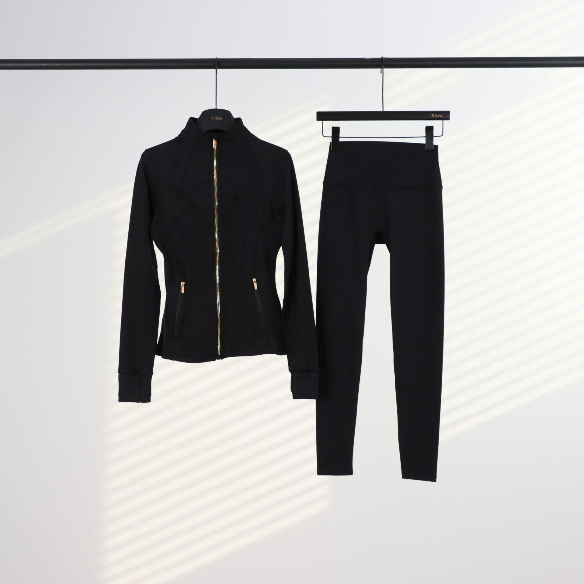 【Golden Zipper】Soft Brushed Women's Sport | Yoga | Quick-dry | Workout Jacket & High Waisted Cropped Leggings. Golden Zipper Jacket with Pockets, Yoga Pants, Thumbholes Design, Casual Slim fit Wear for Women 【Golden Zipper】Soft Brushed Women's Sport | Yoga | Quick-dry | Workout Jacket & High Waisted Cropped Leggings. Golden Zipper Jacket with Pockets, Yoga Pants, Thumbholes Design, Casual Slim fit Wear for Women