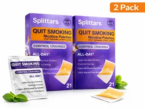 2 Pack-Splittars Quit Smoking Aid – Stop Smoking Patches, Smoking Cessation Patches for Nicotine Free Quit Smoking, Natural Anti Smoking Patches with 21 Day Cravings Support – Stop Smoking, Start Living