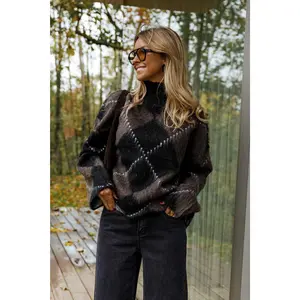 Brown and Black Checkered Felix Sweater