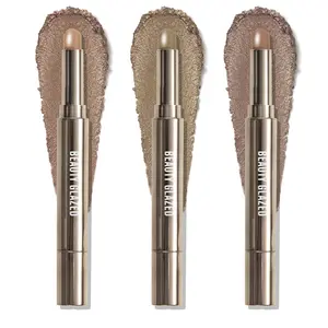 3-Piece Matte & Shimmer Waterproof Eyeshadow Stick Set - Long Lasting, One Minute Lazy Eye Makeup Cosmetic Brightening Cream