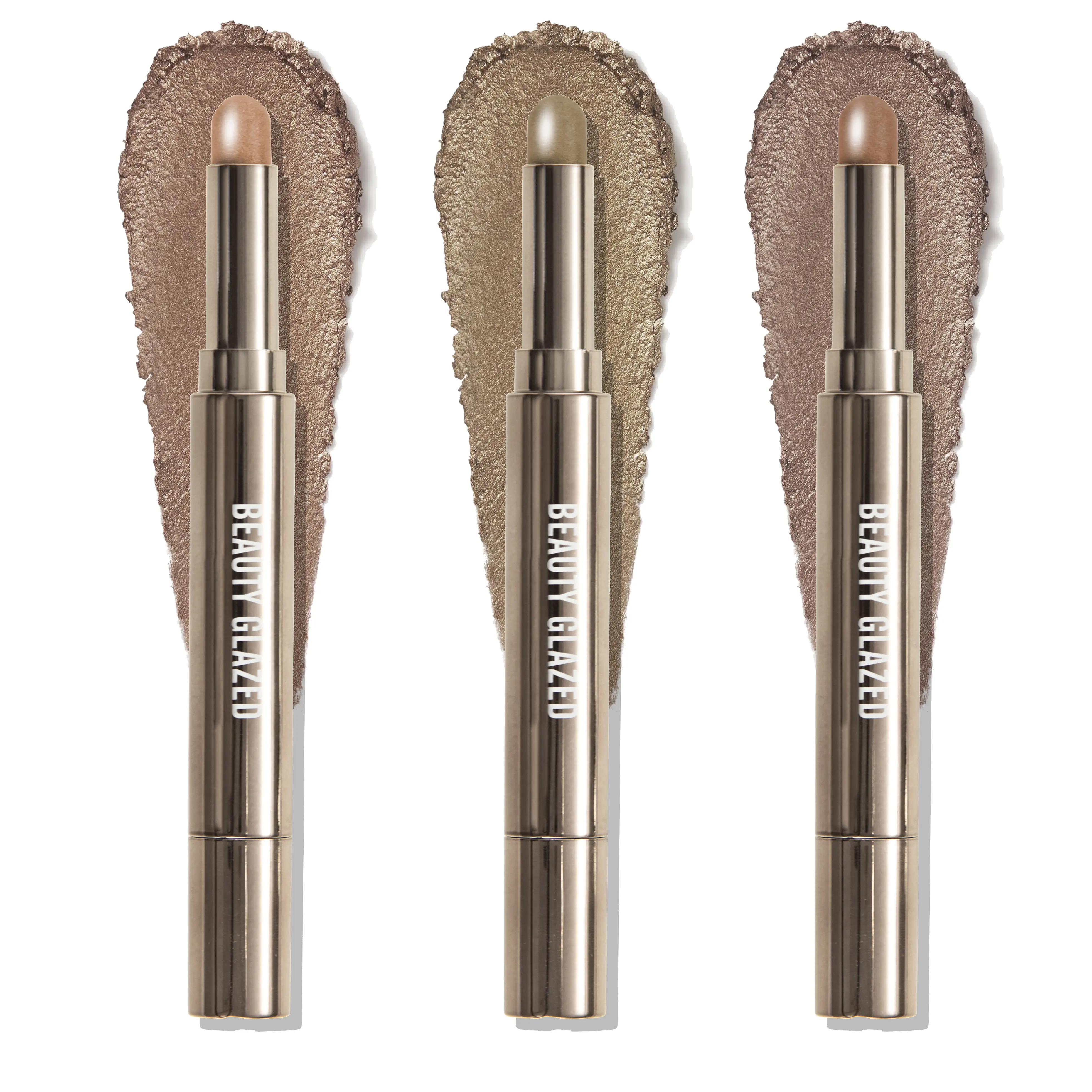 3-Piece Matte & Shimmer Waterproof Eyeshadow Stick Set - Long Lasting, One Minute Lazy Eye Makeup Cosmetic Brightening Cream