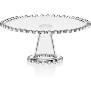 Large Cake Stand, 10.75 Inch Clear Pedestal Cake Stand for Desserts, Appetizers, and Entertaining