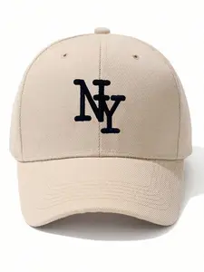 Fashion Ny Print Baseball Cap, Adjustable Large Brim, Vintage Street Style Sun Hat, Sun Protection Hat, Unisex Outdoor Casual Hat, Multi-Functional, Adjustable Snapback Cap, Adjustable Sunscreen Hat