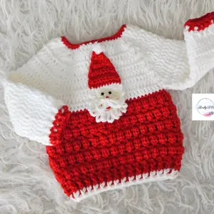 My first Christmas sweater, Santa sweater, Baby first pullover, Holiday baby sweater, unisex baby gift, winter pullover, long sleeve sweater