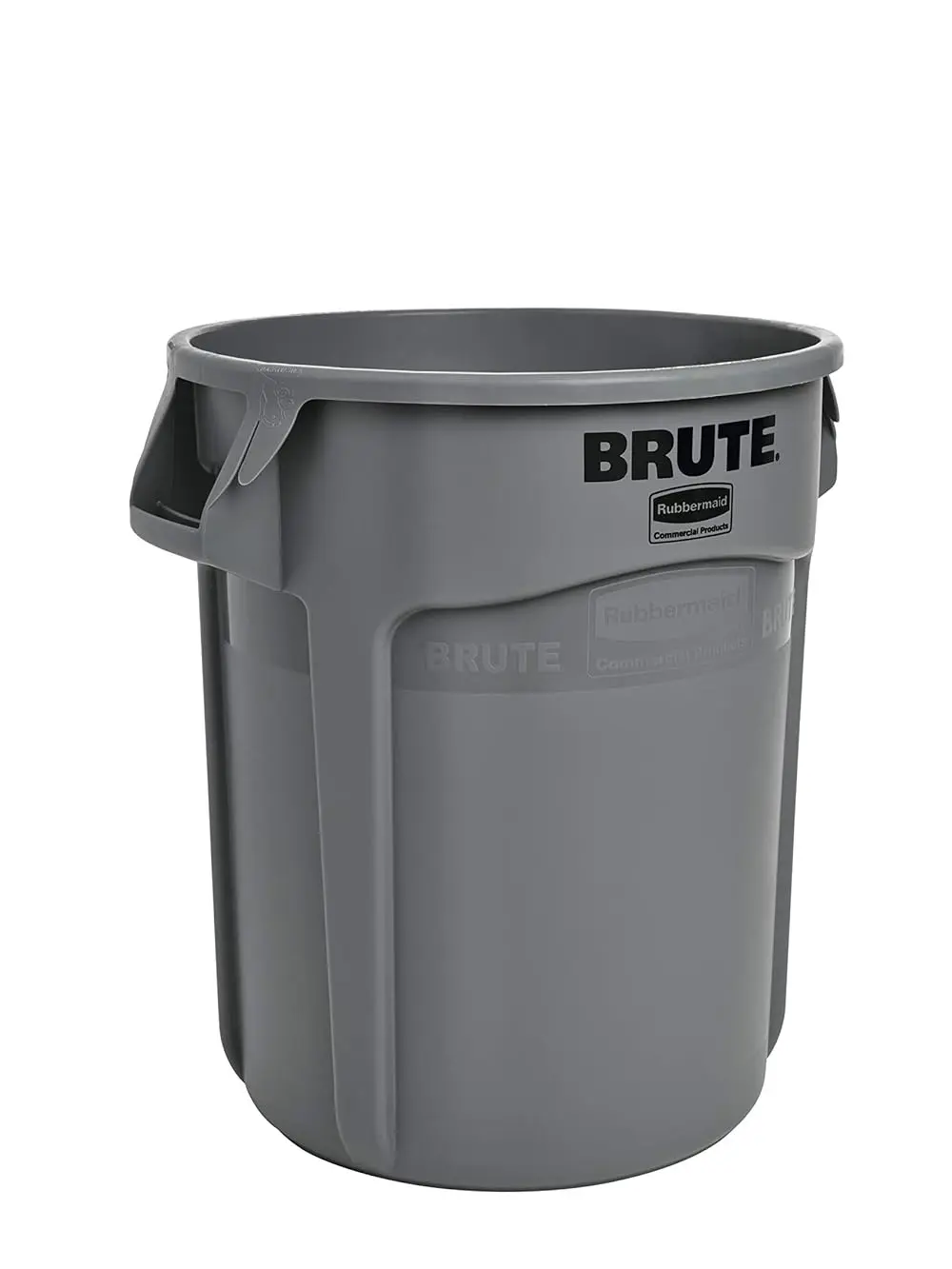 "GRAB IT NOW" BRUTE Heavy-Duty Round Trash/Garbage Can, 10-Gallon, Gray, Outdoor Waste Container for Home/Garage/Bathroom/Outdoor/Driveway