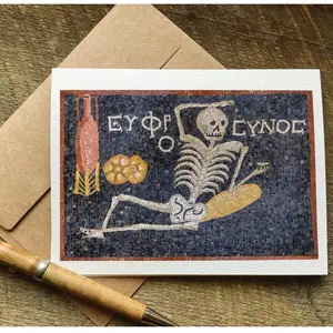 Be cheerful and live your life archaeologists Greeting Card, Ancient Skeleton Art For Graduation Retirement Funny Cute Gift Card