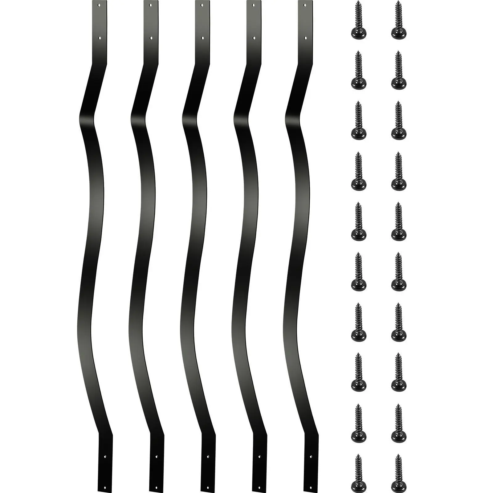 VEVOR Aluminum Alloy Staircase Balusters, 61-Pack Bulk Metal Spindles (32.25"x1") with Screws, Railing for Wood & Composite Outdoor Stairs Porches #SohoChic, Bulk Pack