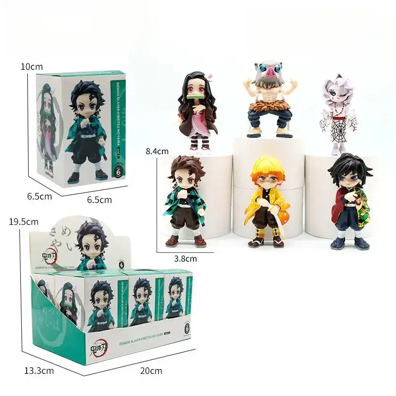 Demon Slayer Anime Figure Blind Box Kamado Nezuko Kochou Shinobu Figure Kimetsu No Yaiba Tsuyuri Kanawo Figurine Model Doll Toys