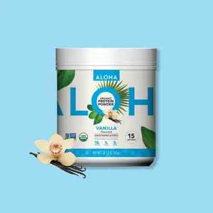 ALOHA Vanilla Protein Powder | 18g Plant Protein 15-Servings | Real Vanilla Bean | Certified USDA Organic, Vegan, Stevia-Free, Soy-Free | Tastes Great with Just Water