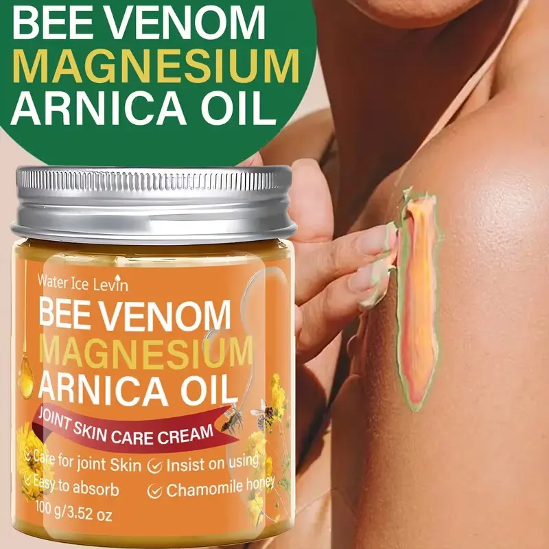 Bee Venom Magnesium Joint Massage Cream, Joint Recovery Balm, with Arnica Oil, Chamomile Honey, and Eucalyptus Extract, Lightweight, Natural, moisturizing formula, specially designed for joint skin care and easily absorbed