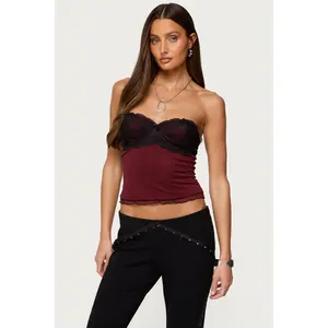 Contrast Lacey Mesh Bra Top