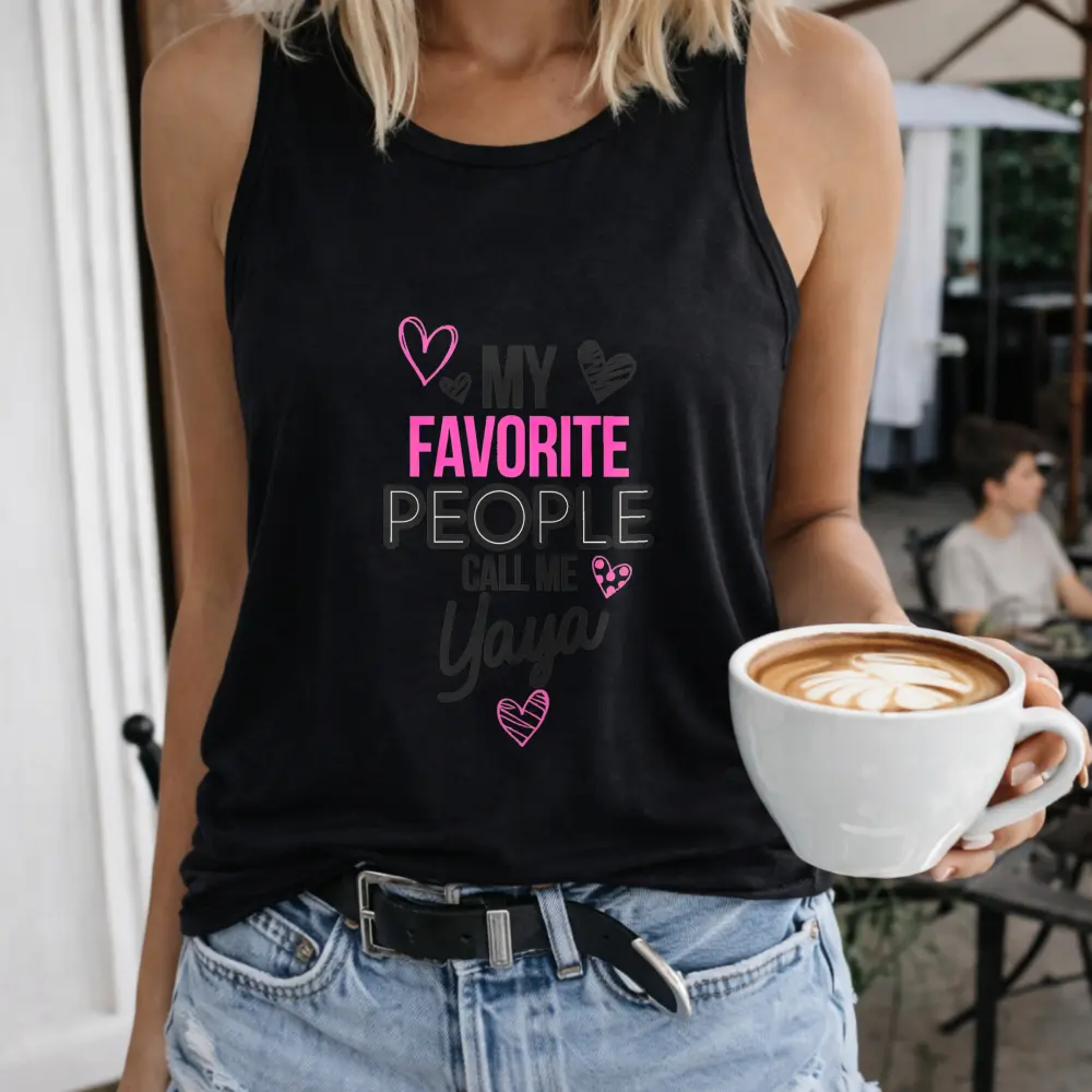 Women's Cotton Yaya Graphic T-Shirt - Crew Neck, Short Sleeve, Streetwear Fashion Pullover, Outdoor Casual Vest, Tshirt