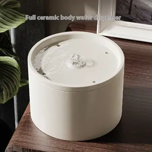 Ceramic Cat Water Fountain — Silent Pump, Circulating Filter