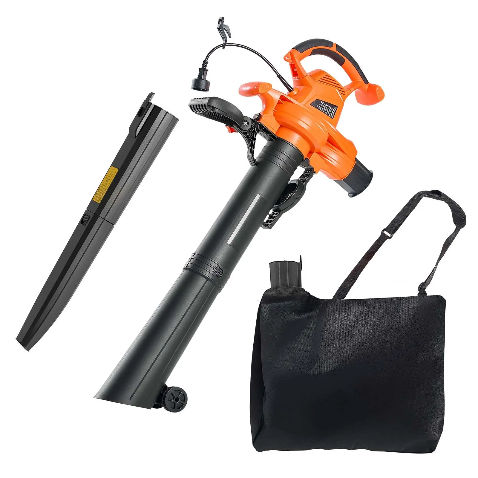 【Summerfinds】 VEVOR Electric Leaf Blower, 12 Amp, 250 MPH, 400 CFM, 3 in 1 Handheld Blower Vacuum Mulcher for Lawn Care, 2-Speed Lightweight Portable with Bag and Wheeled Base for Yard Patio Outdoor, Cordeddealsforyoudays