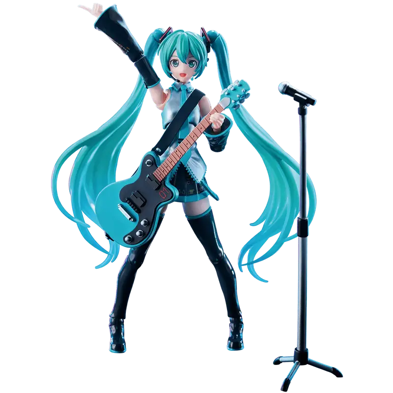 Blokees Fantastics Series Hatsune Miku Official Outfit Tool-Free Assembly with 3 Expressions & Complete Accessory Set Microphone Keyboard Guitar