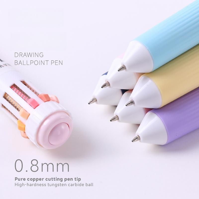 6 Pack Multicolor Pens, 60 Colors, 10-in-1 Colored Ballpoint Pen,0.8mm Fine Point Smooth Writing, Retractable Ballpoint Pens for Office School Students Gifts