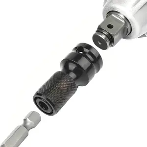 2PCSUniversal Power Wrench Adapter Set, Quick-Release Square Driver to Hex Socket Converter with O-Ring and Pin, Heavy-Duty Swivel Socket Extension, Hex Wrench Adapter, Combination Tool for Power Wrenches and Socket Sets