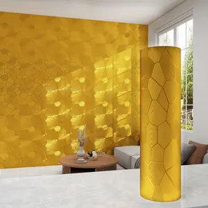 Self-Adhesive Wall Stickers, TV Background Decorative Wallpaper, Kitchen Bedroom 3D Metal Wallpaper, Waterproof Moisture-Proof Home DIY, Textured Wall Paper