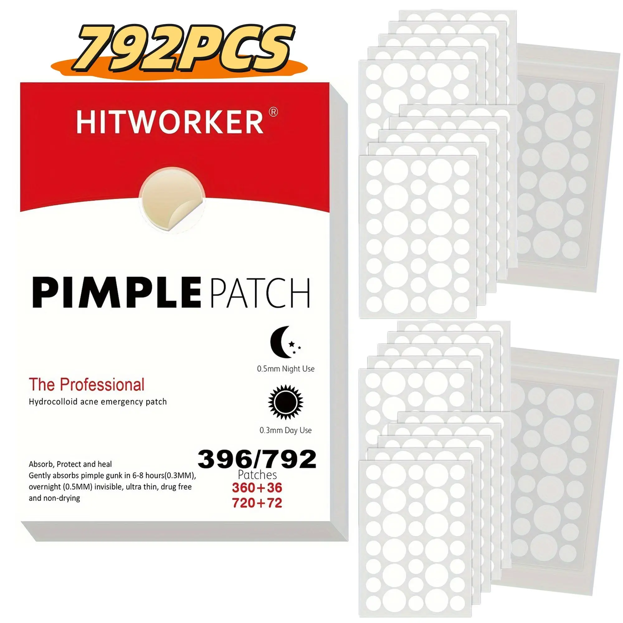 Invisible Acne Patches, 1 Box (396pcs/ 792pcs) Professional Facial Skin Care Patches, Portable Skin Care Products for Daily