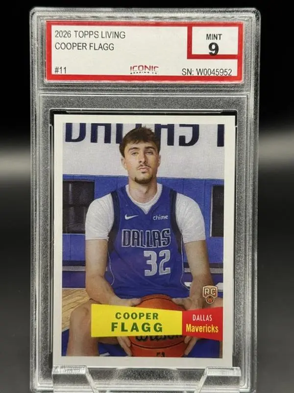 2026 Topps Living Cooper Flagg Rookie Basketball Card #11 Graded Mint 9