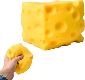 Big Cheese Squishy, Giant Squishy Cheese Block, Jumbo Squeeze Cheeses, Yellow Rebounding SquishyCheesess, Soft Novelty Toy for Adults, Help for Relax, Focus, Autism, ADHD