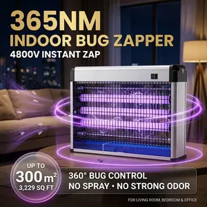 Taztir Bug Zapper Outdoor, Mosquito Zapper Indoor with 4500V High Powered, Electric Fly Zapper with Extension Cord and Hanging Chain, Rechargeable Waterproof Mosquito Killer, Fly Zapper, Mosquito Killer, Electric Trap Ideal for Patio, Backyard,Indoor