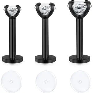 D.Bella 16G Clear Piercing Retainers Flexible Cartilage Helix Daith Rook Tragus Earring Retainer Bioflex Plastic Nose Septum Lip Eyebrow Rings Piercing Retainer