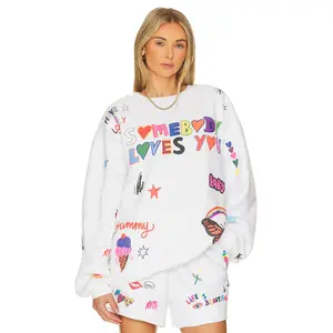 The Mayfair Group Somebody Loves You Crewneck in White