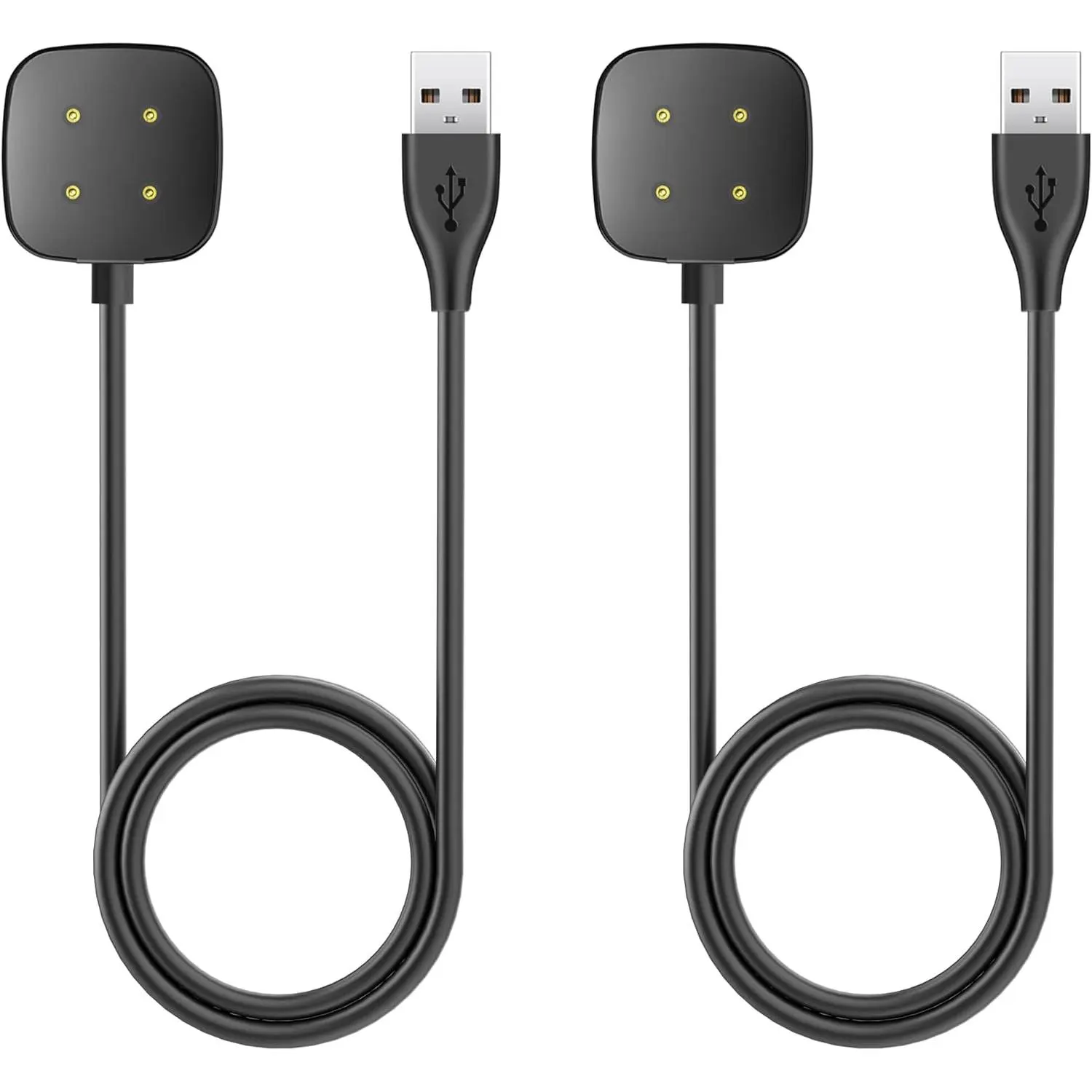 2-Pack Smart Watch Charger, USB Charging Cable Dock Stand for Fitbit Sense, Fitbit Versa 3 Wearable Accessories
