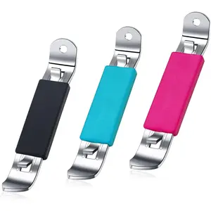 3 Pieces Magnetic Bottle & Can Openers, Classic Stainless Steel Small Beer Opener with Magnet, Ideal for Camping and Traveling (Black Blue Fuchsia)