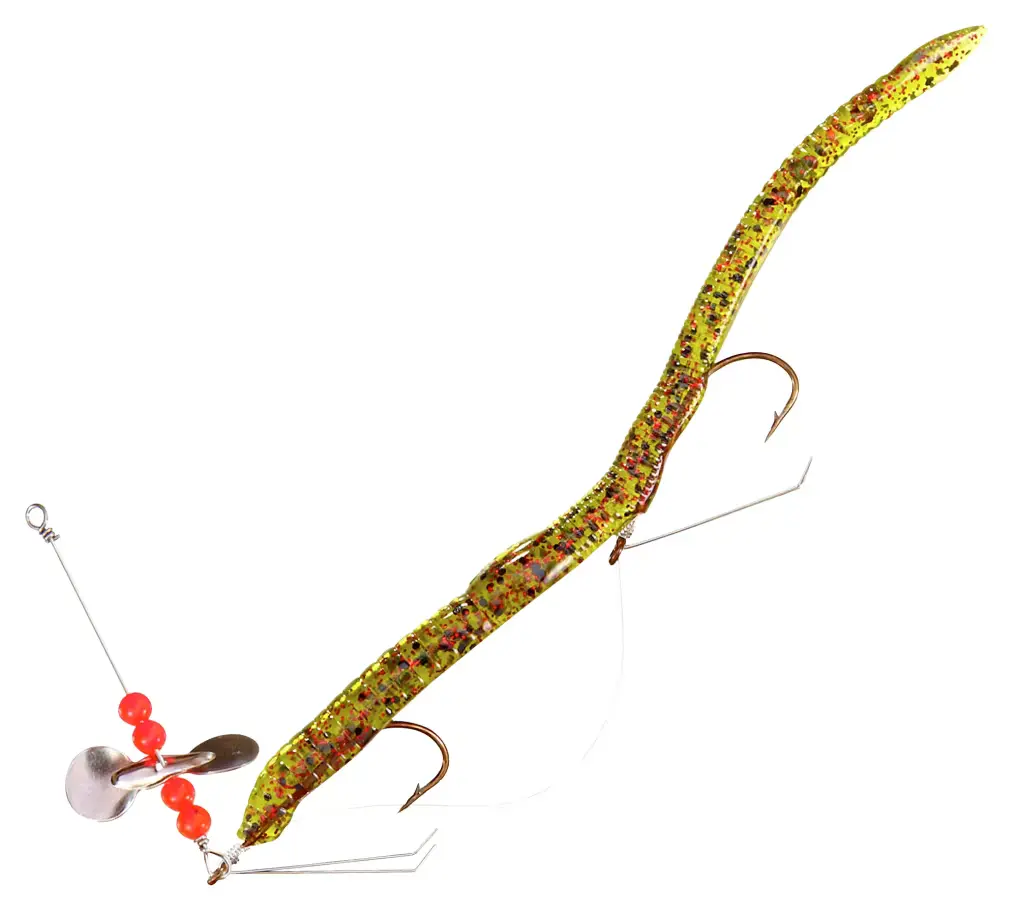 Creme Pre-Rigged Weedless 6" Scoundrel Worm Lure - Ice Tea, 158-3S - Durable Design for Effective Worm Hunting in Weedy Waters