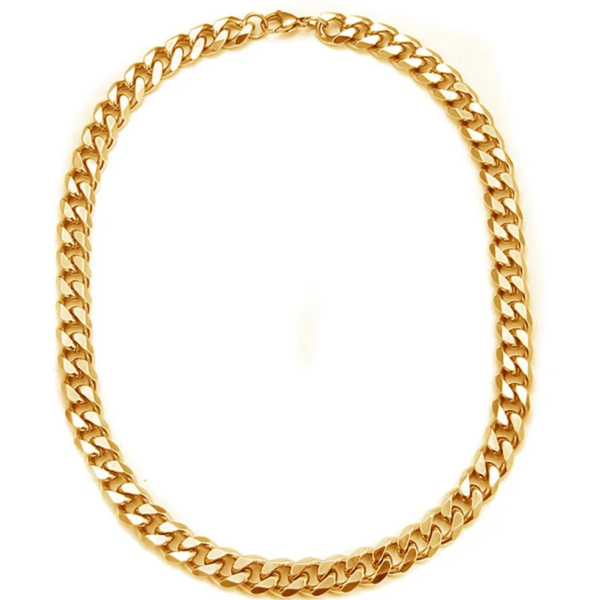 Women's Minimalist Stainless Steel Gold-Plated Necklace Chain - 55cm, 37g Vacuum Electroplating, Hip Hop Costume Jewelry, Daily Wear Chain Links Necklace, Daily Wear Necklace